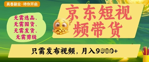 京东短视频带货,开启零门槛躺Z新时代【揭秘】-淘金日记
