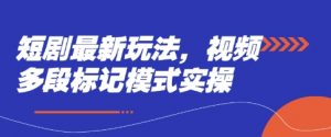 短剧最新玩法，视频多段标记模式实操-淘金日记