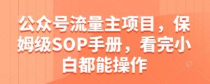 公众号流量主项目,保姆级SOP手册,看完小白都能操作-淘金日记