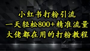 小红书打粉引流，一天轻松500+精准流量，大佬都在用的打粉教程-淘金日记