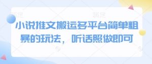 小说推文搬运多平台简单粗暴的玩法,听话照做即可-淘金日记