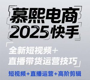 2025快手短视频+直播带货运营技巧,短视频、直播运营、高阶剪辑-淘金日记
