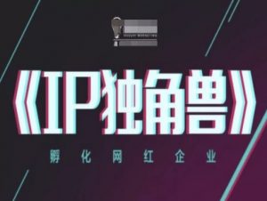 IP独角兽，孵化网红企业，ip教程-淘金日记