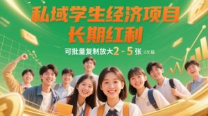 私域学生经济项目,长期红利,可批量复制放大,日收益2-5张-淘金日记