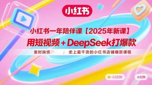 小红书一年陪伴课【2025年新课】,用短视频+deepSeek打爆款,史上最干货的小红书店铺爆款课程-淘金日记