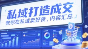 私域打造成交，教你在私域卖好货，内容汇总-淘金日记