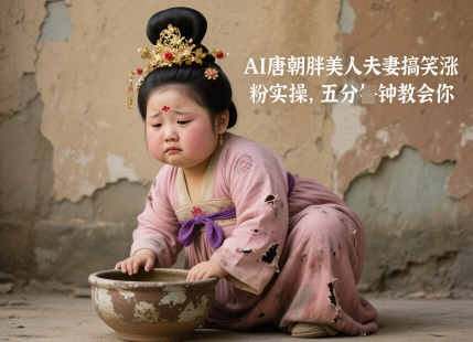 AI唐朝胖美人夫妻搞笑涨粉实操,五分钟教会你-淘金日记