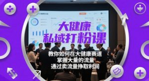 大健康私域打粉课,教你如何在大健康赛道,掌握大量的流量,通过卖流量挣取利润-淘金日记