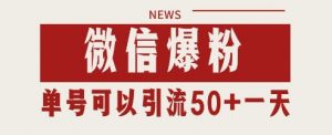 微信爆粉，私域暴力引流打法日引千粉 单号日进50+【揭秘】-淘金日记