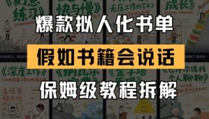 最新爆款拟人化书单玩法,假如书籍会说话,保姆级教程-淘金日记