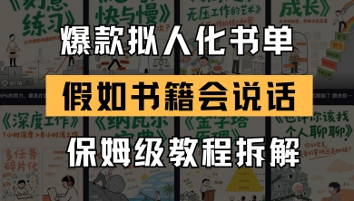 最新爆款拟人化书单玩法,假如书籍会说话,保姆级教程-淘金日记