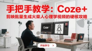 手把手教学:Coze + 剪映批量生成火柴人心理学视频的硬核攻略-淘金日记