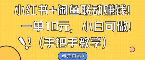 小红书+闲鱼联动挣钱，一单10元，小白可做-淘金日记