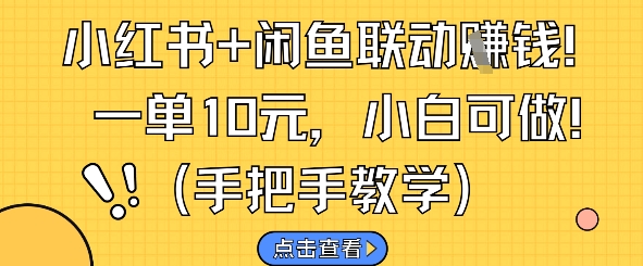 小红书+闲鱼联动挣钱,一单10元,小白可做-淘金日记
