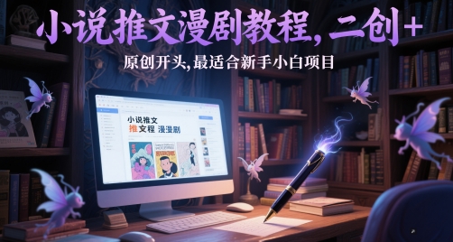 小说推文漫剧教程,二创+原创开头,最适合新手小白项目-淘金日记