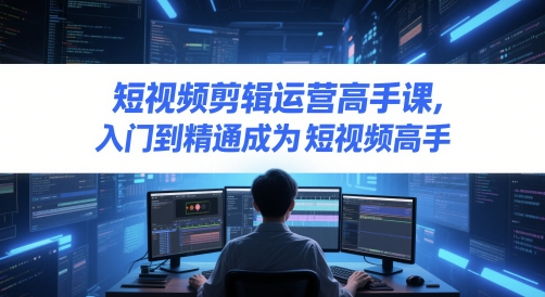 短视频剪辑运营高手课,入门到精通成为短视频高手-淘金日记