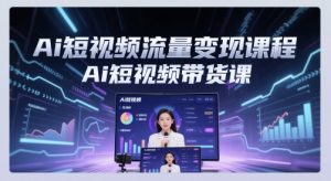 Ai短视频流量变现课程，Ai短视频带货课-淘金日记