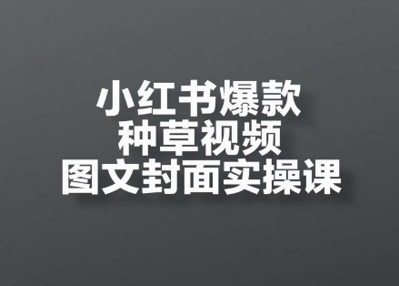 小红书爆款种草视频图文封面实操课,开店、选品、引流、变现全流程-淘金日记