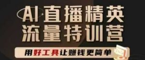 AI直播精英官方特训营,直播底层逻辑和ai实操技巧,用好工具让挣米更简单-淘金日记