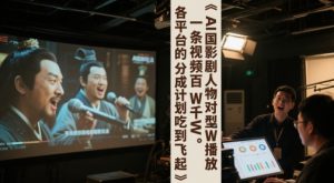 AI三国影视剧人物对口型唱歌玩法，一条视频百W千W播放，各平台的分成计划吃到飞起-淘金日记