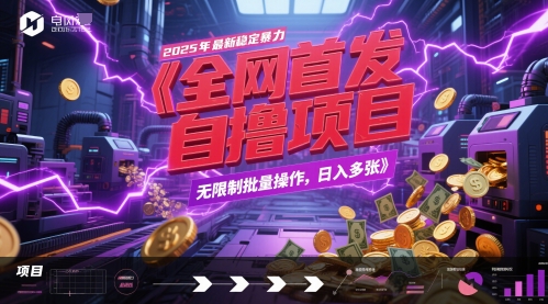 全网首发,2025年最新稳定暴力全自动自撸项目,无限制批量操作,日入多张【揭秘】-淘金日记