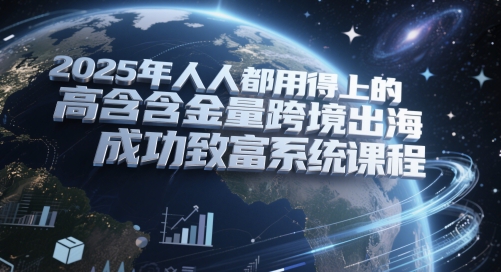 2025年人人都用得上的高含金量跨境出海成功致富系统课程-淘金日记