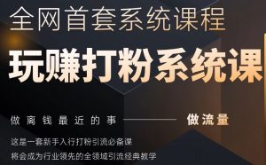 2025行业首套全网全域打粉系统神课,做流量做离钱最近的事,一套新手入行打粉引流必备课-淘金日记