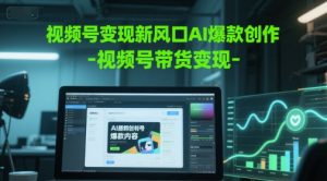 视频号变现新风口AI爆款创作-视频号带货变现-淘金日记
