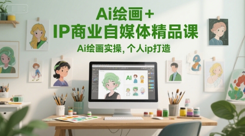 Ai绘画+IP商业自媒体精品课，Ai绘画实操，个人ip打造-淘金日记