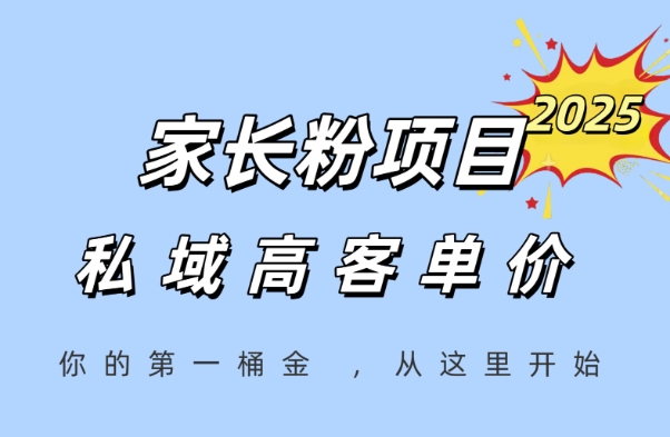 家长粉项目,一个可以长期变现暴利项目,私域高客单价,轻松完成你的人生第一桶金-淘金日记