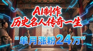 暴力起号!用AI制作历史名人传奇一生,单月涨粉24W,涨粉+变现赛道黑马来了-淘金日记