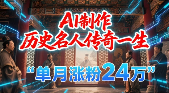 暴力起号!用AI制作历史名人传奇一生,单月涨粉24W,涨粉+变现赛道黑马来了-淘金日记