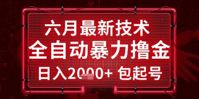 六月最新技术全自动暴力撸金,稳定日入2k+包起号,长期稳定【揭秘】-淘金日记