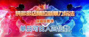 悟空直搜拼多多店铺拉新暴力玩法，保姆级教学，单日可入四位数-淘金日记