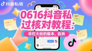 0616抖音私信过核对教程：非烂大街的版本，自测-淘金日记