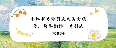 小红书男粉引流项目之美女账号6,简单制作,条条爆款原创,不违规-淘金日记