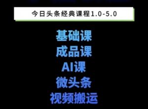 头条图文课1-5期教你头条图文写作、微头条、视频搬运变现，适合新手快速起号玩法-淘金日记