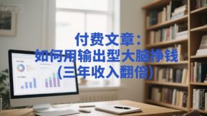 付费文章:如何用输出型大脑挣钱(三年收入翻倍)-淘金日记