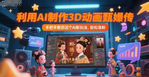 利用AI制作3D动画甄嬛传，流量爆了，手把手教你这个AI新玩法，轻松涨粉-淘金日记