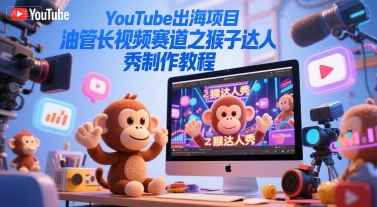 YouTube出海项目,油管长视频赛道之猴子达人秀制作教程-淘金日记