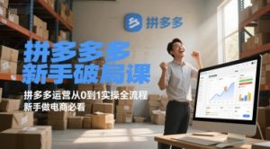 拼多多新手破局课，拼多多运营从0到1实操全流程，新手做电商必看-淘金日记