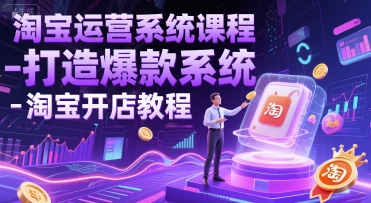 淘宝运营系统课程-打造爆款系统-淘宝开店教程-淘金日记