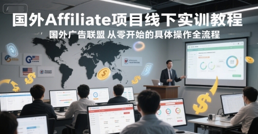 国外Affiliate项目线下实训教程,国外广告联盟从零开始的具体操作全流程-淘金日记