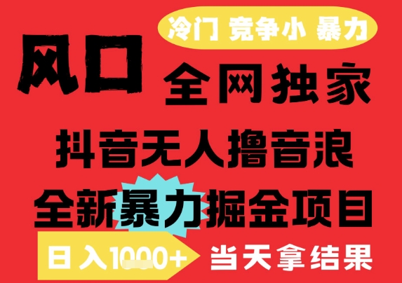25年6月高爆抖音无人直播最新撸音浪掘金项目，解放双手小白可做，无脑日入1k+，门槛低【揭秘】-淘金日记