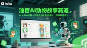 油管AI动物故事赛道,AI+RPA机器人流程自动化制作素材【保姆级教程】-淘金日记