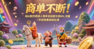 商单不断!纯AI制作西游人物羊毛毡版文旅MV,流量+节目效果统统拉满-淘金日记