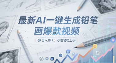 最新AI一键生成铅笔画爆款视频,多平台分发,日 入1k+,小白轻松上手【揭秘】-淘金日记