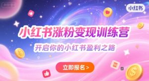 小红书涨粉变现训练营,开启你的小红书盈利之路-淘金日记