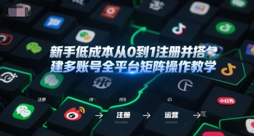 新手低成本从0到1注册并搭建多账号全平台矩阵操作教学,手机号-邮箱-IP-工具-淘金日记
