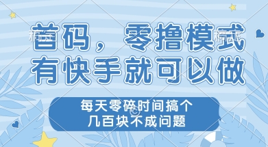 首码零撸项目,有快手就可以做,每天业务时间搞个几张不是问题【揭秘】-淘金日记